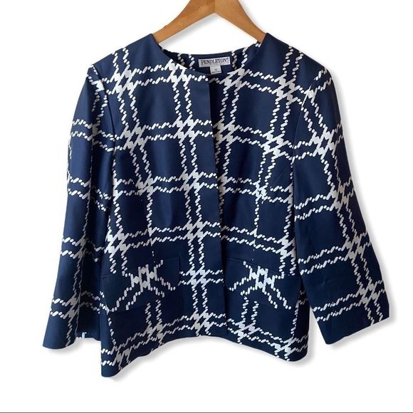 Pendleton Silk 3/4 Sleeve Blazer Sz 12 - Picture 1 of 4